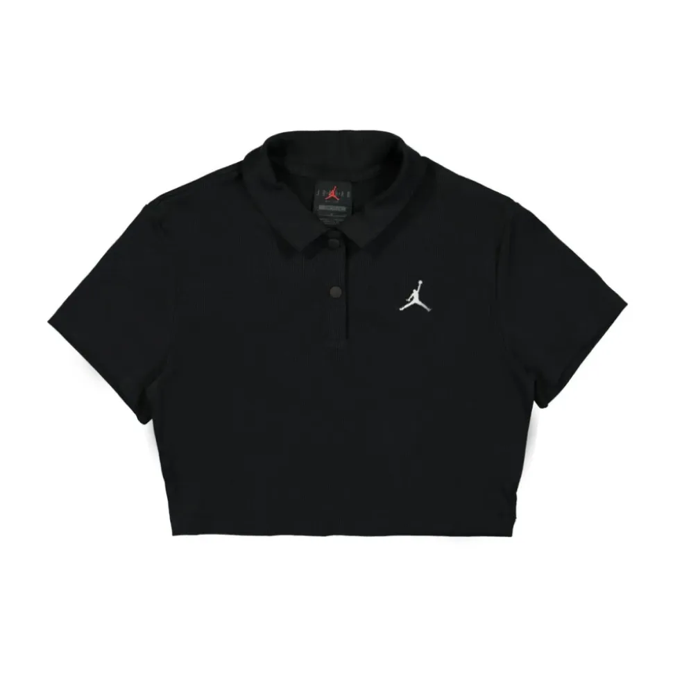 Krótka Prążkowana Koszulka Polo