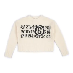 Krótki sweter z mieszanki wełny