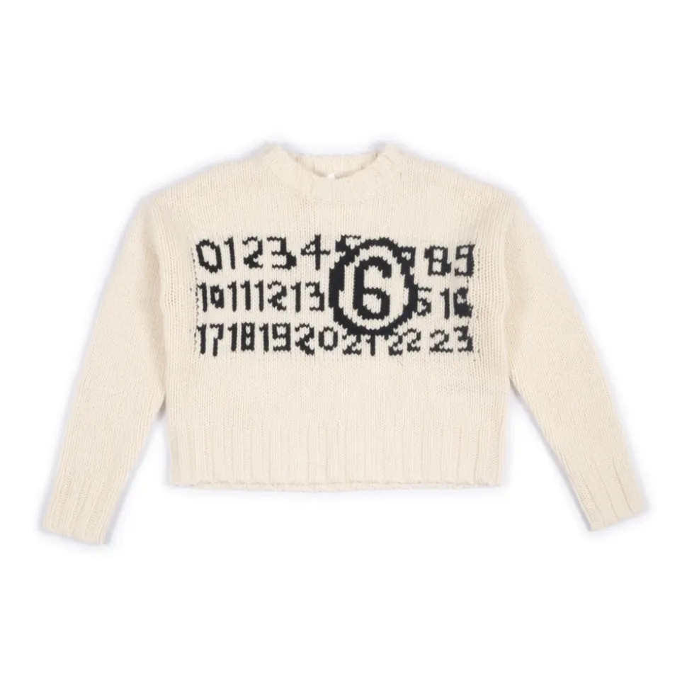 Krótki sweter z mieszanki wełny