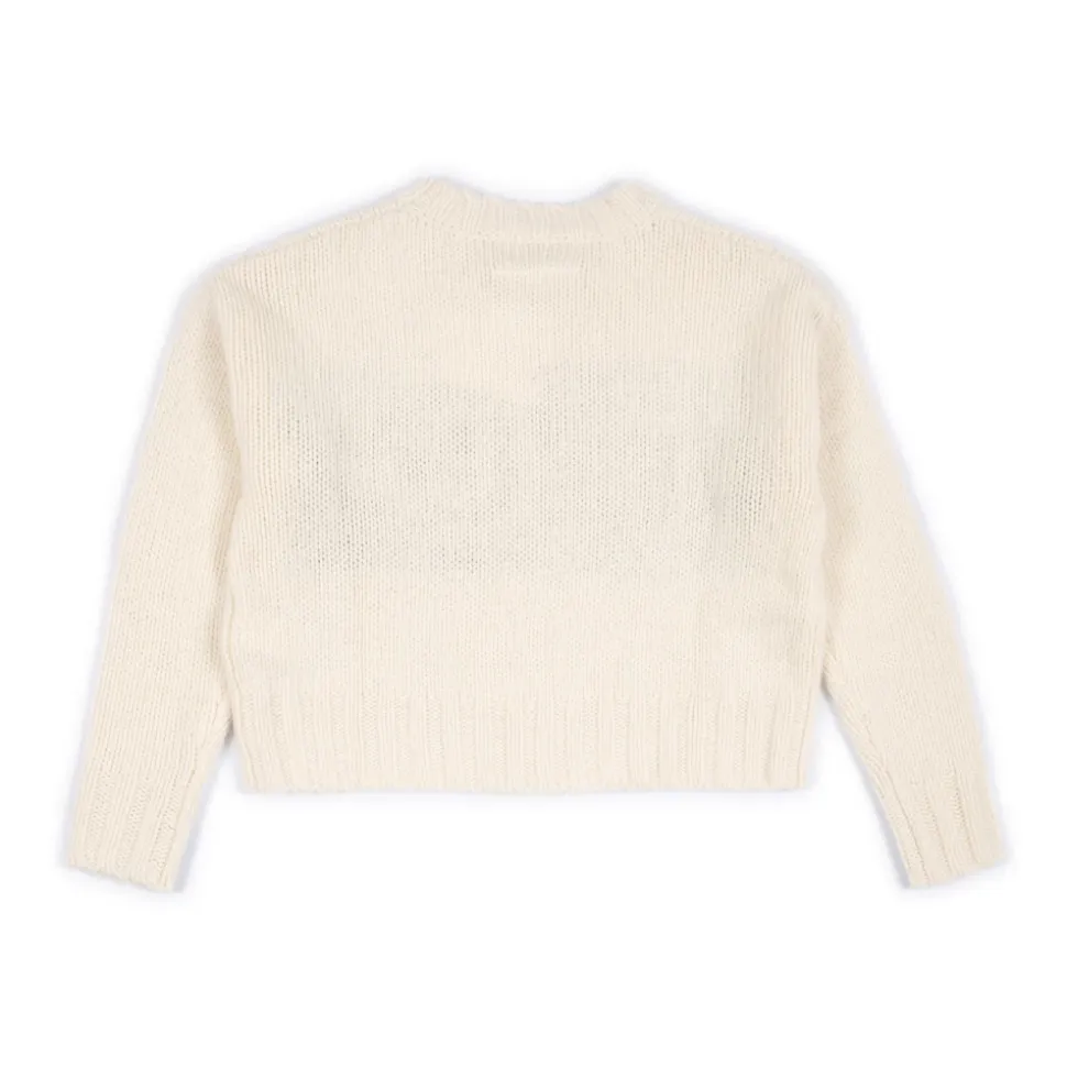 Krótki sweter z mieszanki wełny