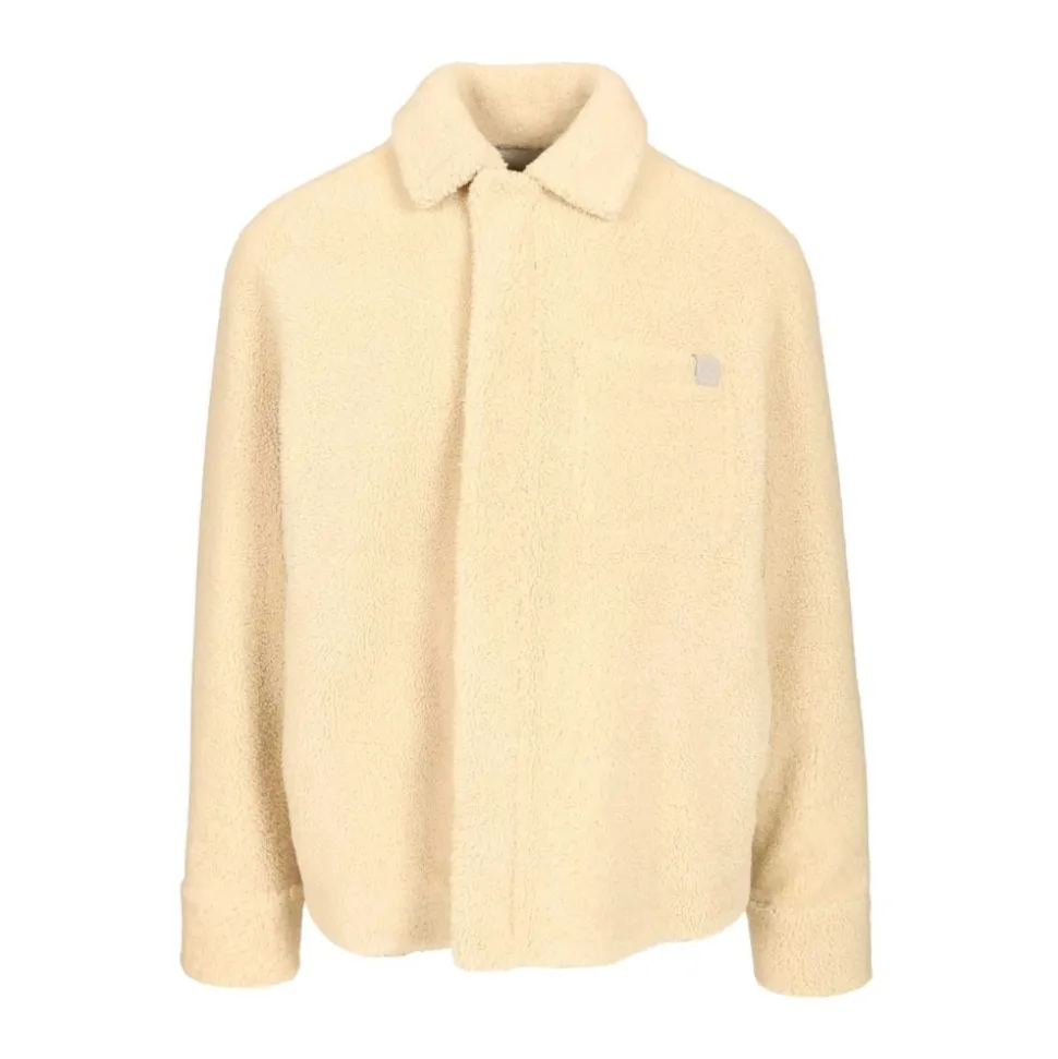 Kurtka typu overshirt z owczej skóry