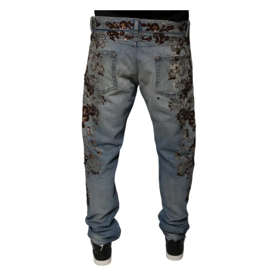Kwiatowa Haftka Skinny Jeans