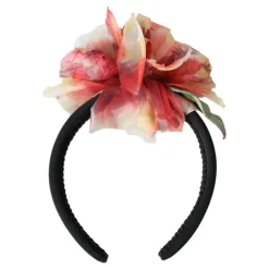 Kwiatowy Czarny Diadem Opaska Diademowa
