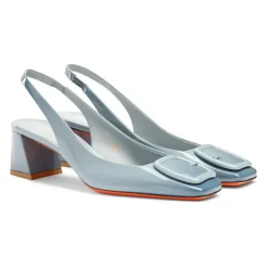 Lakierowane czółenka Slingback na średnim obcasie