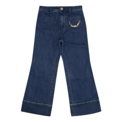 Legginsy z Denimu z Zamkiem i Kieszeniami