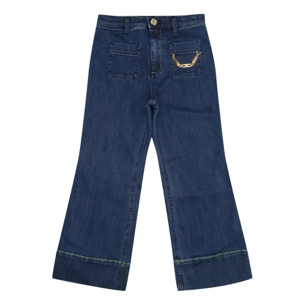 Legginsy z Denimu z Zamkiem i Kieszeniami