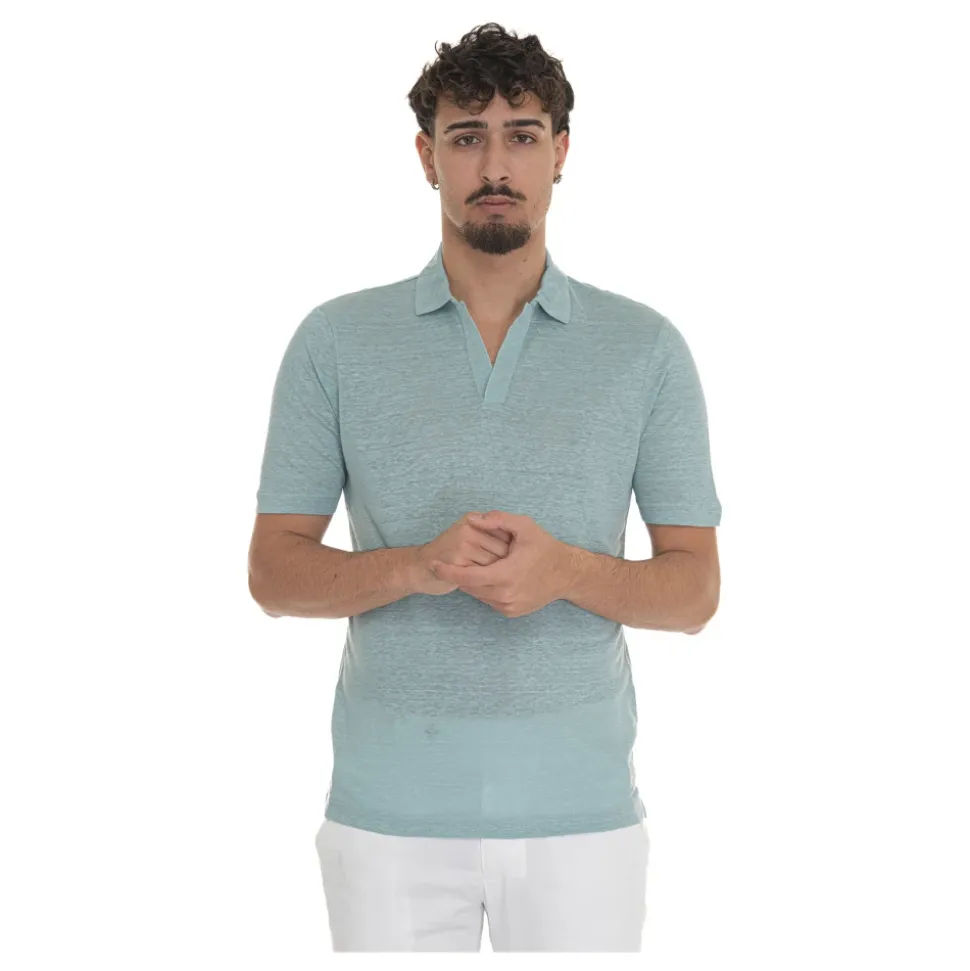 Lekki Polo z Lnu z Teksturą Slub
