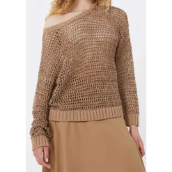 Linen and Cotton Mesh Jumper