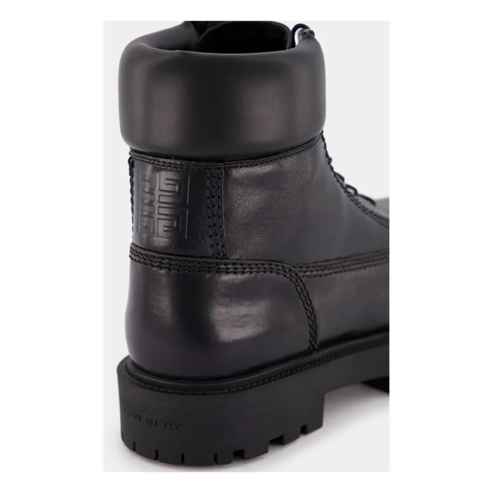 Logo-Debossed Skórzane Buty