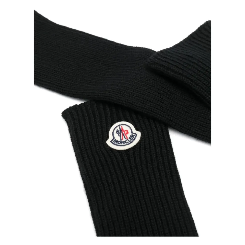 Logo Patch Virgin Wool Long Gloves