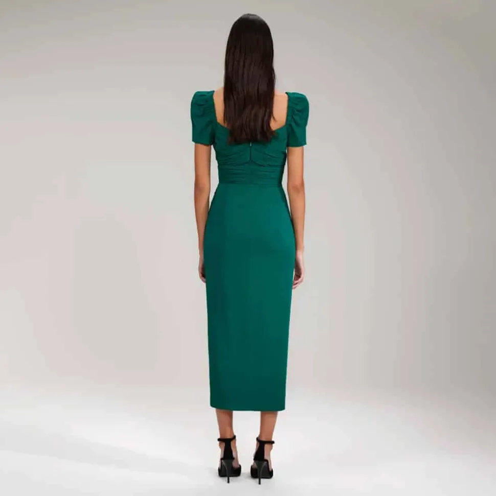 Midi Sukienka Dark Green Iris