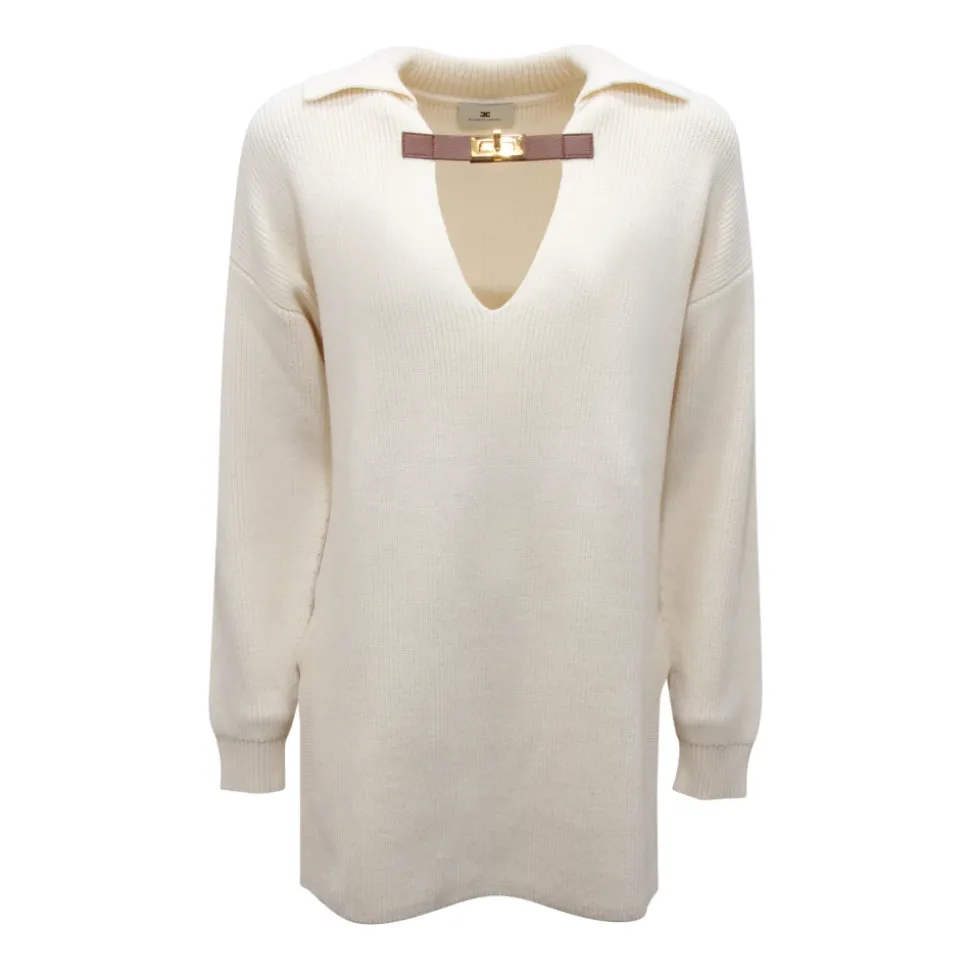MK-06S-56E2 Sweter z dekoltem w serek