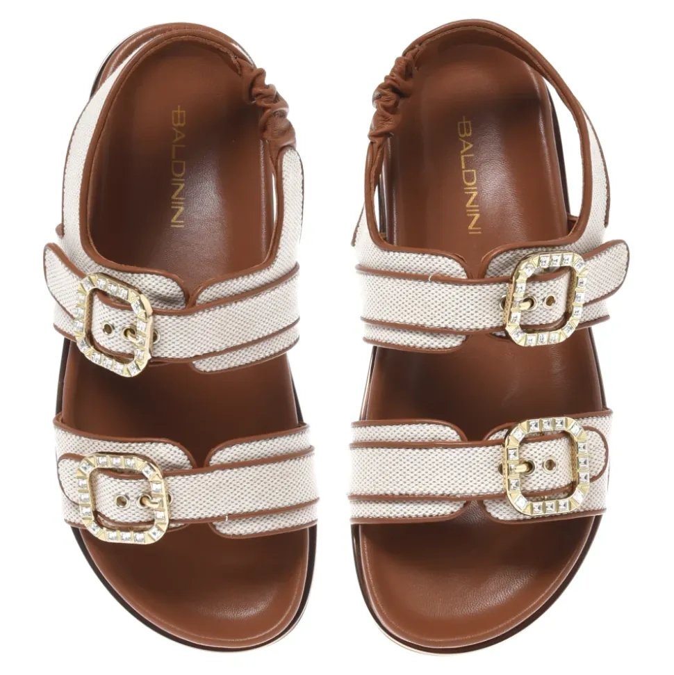 Multicolor tweed sandal