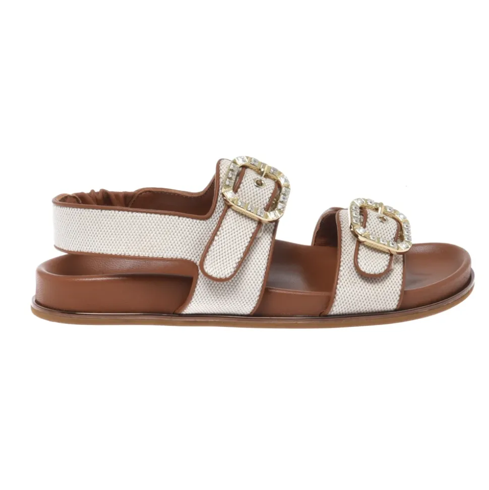 Multicolor tweed sandal