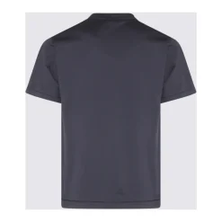 Niebieski Bawełniany T-shirt z Naszywką