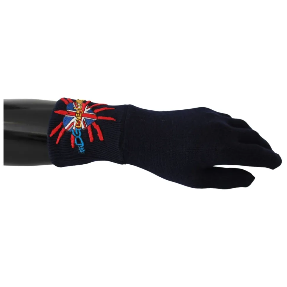 Niebieskie Wełniane Unisex Rękawiczki