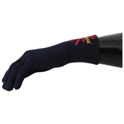 Niebieskie Wełniane Unisex Rękawiczki