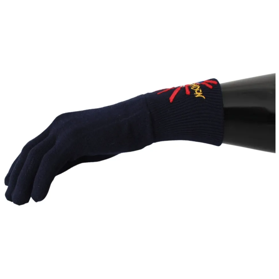 Niebieskie Wełniane Unisex Rękawiczki
