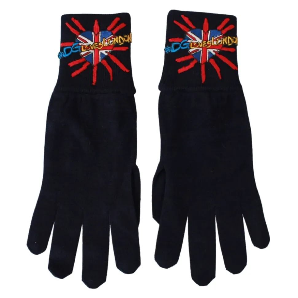 Niebieskie Wełniane Unisex Rękawiczki