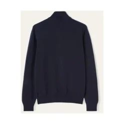 Niebieski Sweter z Half-Zipem