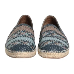 Niebiesko-Szare Włókniste Espadryle Skórzane