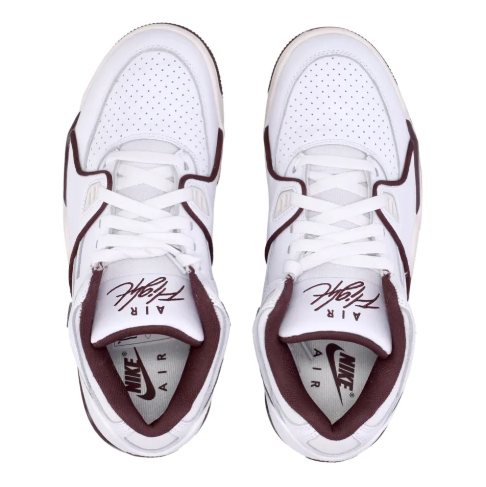 Niski Biało-Bordowy Sneaker w Stylu Flight
