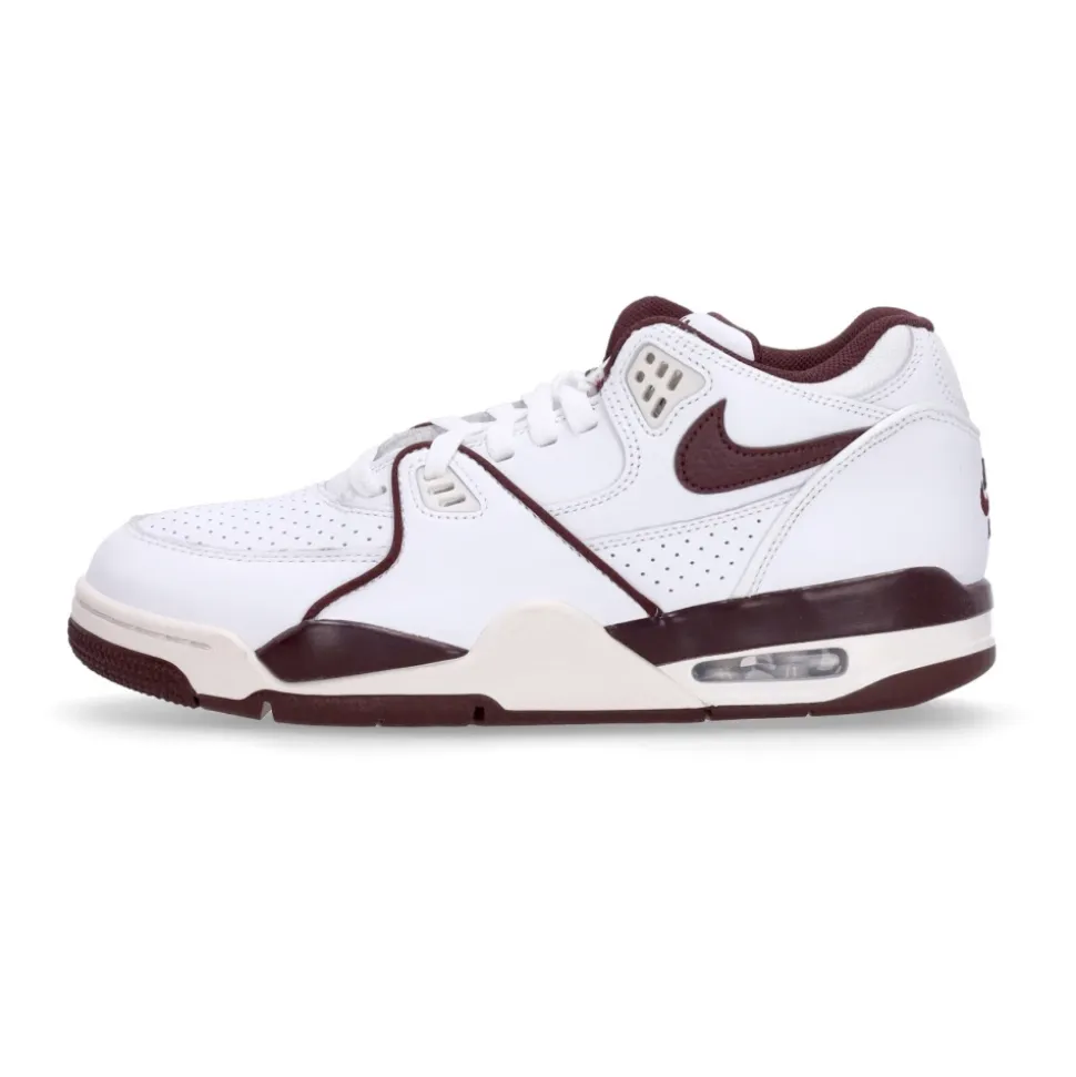 Niski Biało-Bordowy Sneaker w Stylu Flight