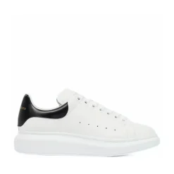 Oversized White/Black Leather low-top sneakers