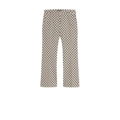 Pantalone in stuoia di cotone stretch stampato