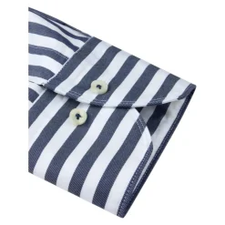 Pasiasta koszula slim fit z diagonalu