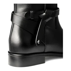 Płaskie Czarne Buty Skórzane