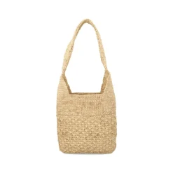 Raffia Embroidered Top Handle Tote