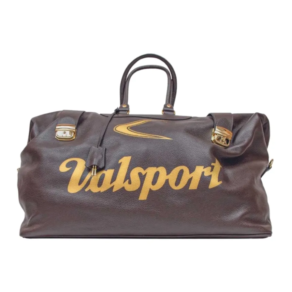 Średnia torba podróżna Logo A Marrone Unisex