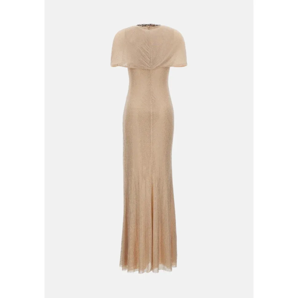 Rhinestone Drape Maxi Dress