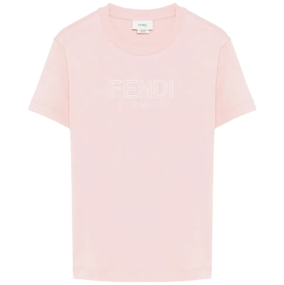 Różowa T-shirt z logo dla dziewczyn