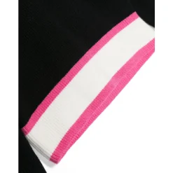 Rozpinany Sweter Mini w Czarnym i Fuchsia