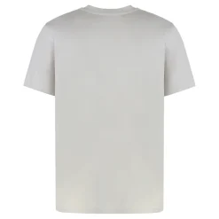 Ryflowany bawełniany T-shirt z okrągłym dekoltem