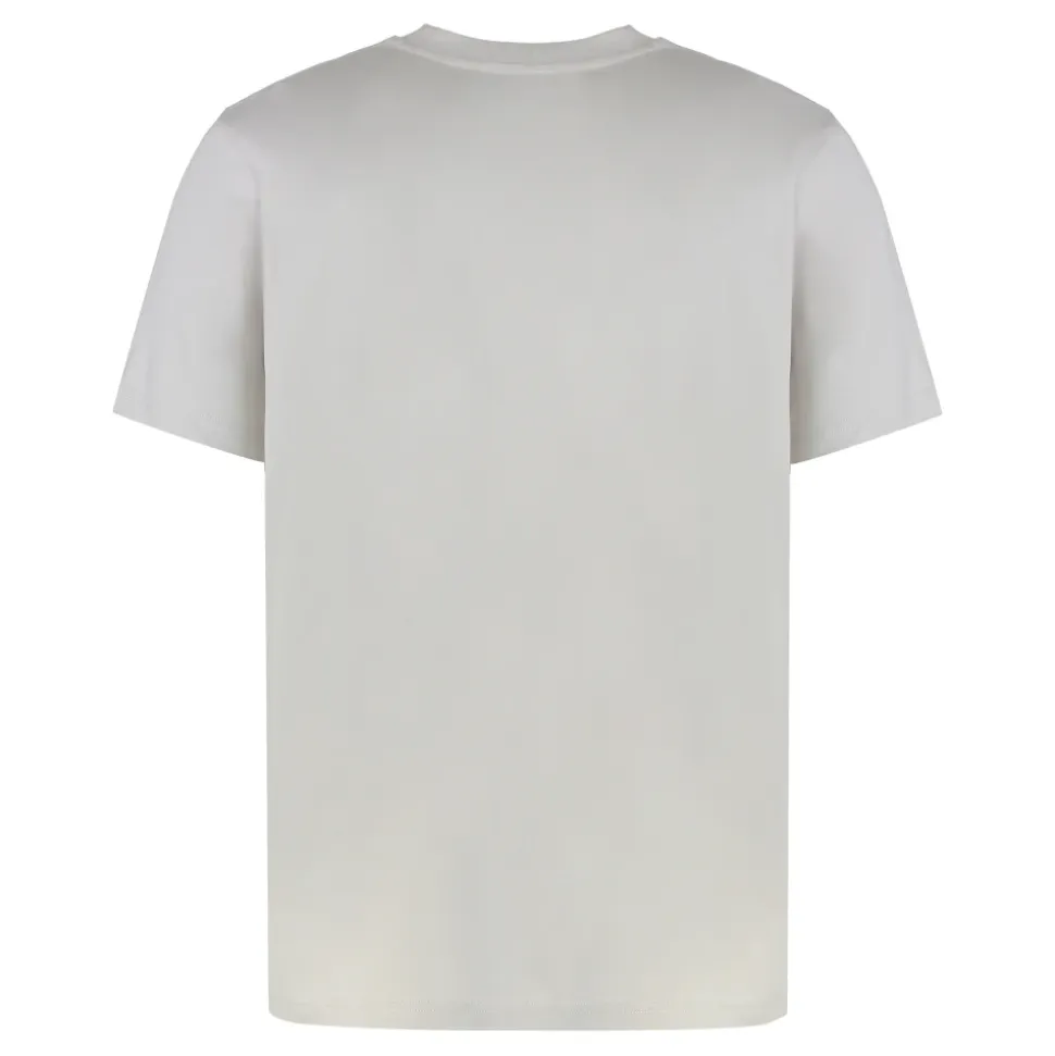 Ryflowany bawełniany T-shirt z okrągłym dekoltem