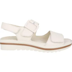 Sandał damski na szeroką stopę - off white
