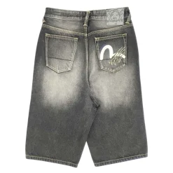 Seagull Printed Pocket Denim Shorts