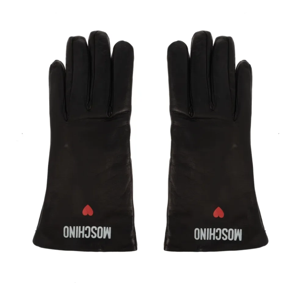 Skórzane rękawice z nadrukowanym logo
