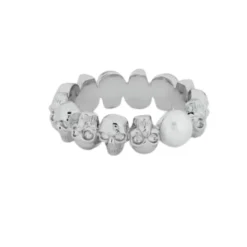 Skull and Pearl Ring