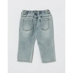 Spodnie dżinsowe z elastycznego denimu z naszywką Teddy