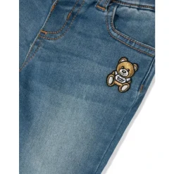 Spodnie jeansowe stretch z naszywką Teddy