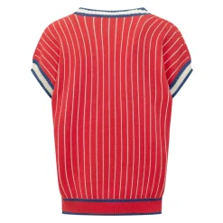 Sweter bez rękawów z dekoltem w serek
