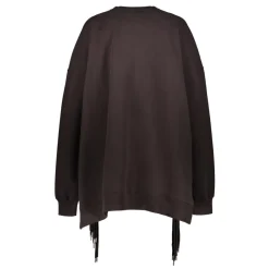 Sweter z bawełny z ściągaczem i asymetrycznym dołem