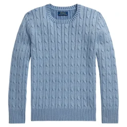 Sweter z dzianiny warkoczowej z bawełny