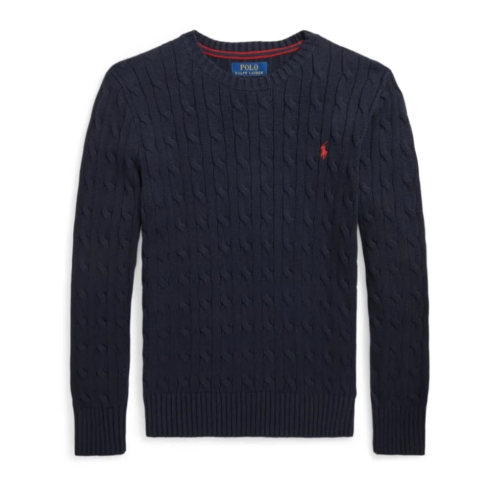 Sweter z dzianiny w warkoczowy splot