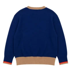 Sweter z dzianiny z kontrastowym ściągaczem