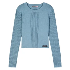Sweter z Okrągłym Dekoltem i Logo